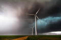 Wind Farm Photography Print: Texas Wind Turbines Storm Great Plains Photo