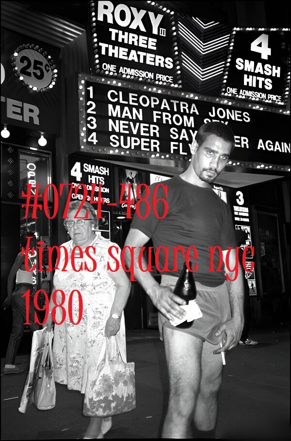 VINTAGE MALE PORTRAIT #0724-486 -times square nyc 1980- free shipping in the usa