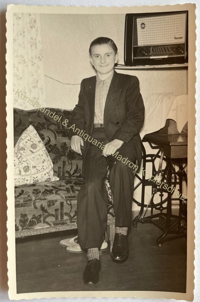 orig. Photo Postcard around 1955 Radio Technology Boy