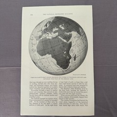 1927 Vasco da Gama Voyage Map Africa India National Geographic Antique Print