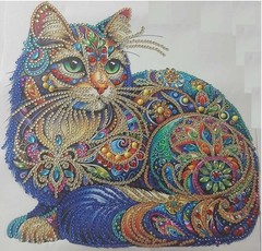 DIAMOND CAT virtual digital picture photo image card background #E014T1 Elena S