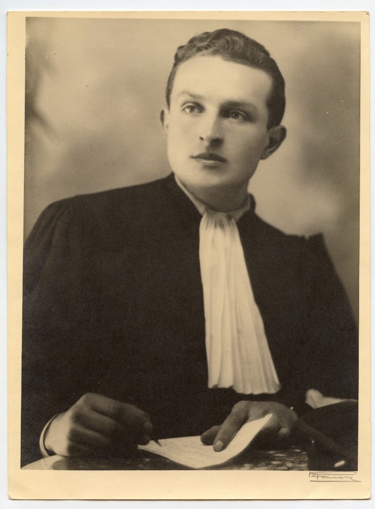 Portrait Avocado Young Homme Lawyer – Photo Antique An. 1950