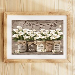 Rustic Calla Lily Wall Art Printable Farmhouse Quote Jar Minimalist Decor Gift