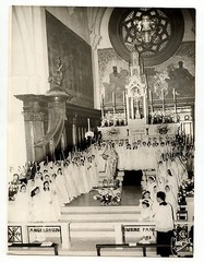 Communion Child Church Choir – Old Photo On. 1950 60 18×24 Cm