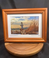 Signed,Framed, Matted Photo Doubling Point Lighthouse Maine By Greg Gallant