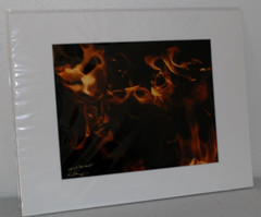 Dancing Fire Flames Photo 8″ x 10″ in 11″ x 14″ White Matte Signed by Kim Barry