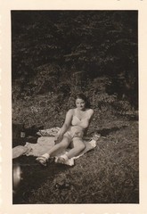 Vintage Photo Beautiful Young Woman in Swimsuit Snapshot 1950s-B-3
