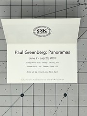 Paul Greenberg (1935-2022) Art Show Announcement Card 2001 – Panoramas