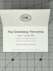 Paul Greenberg (1935-2022) Art Show Announcement Card 2001 – Panoramas