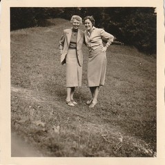 Vintage Photo Beautiful Women in Fine Dress Snapshot