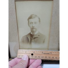 Portrait Man R. L. Mook Mustache Wood Frame Collins Art Company Fort Worth Texas