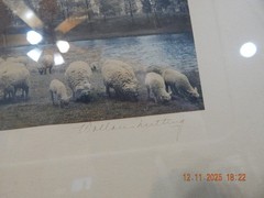 Large Rare Wallace Nutting w/Sheep “Warm Spring Day” Hand Colored Photo