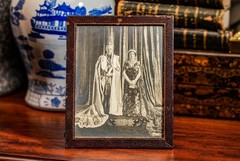 Rare Signed Presentation Photograph Viceroy of India Antique Leather Frame