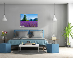 Lavender Dreams: Mt Hood Lavender Fields Landscape Wall Art Flower Print