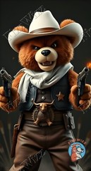 Cowboy Teddy Bear 🤠🧸- Digital Image Picture Photo Wallpaper Background Desktop