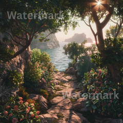 Tropical Nature Path Digital Image Picture Wallpaper Background Photo Ocean View