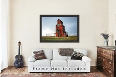 Country Photography Print – Picture of Old Wooden Grain Elevator in Texas