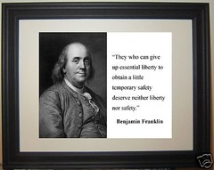 Benjamin Franklin Founding Father ” liberty” Quote Framed Photo Picture