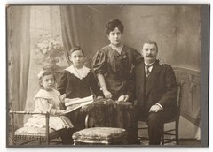 Photograph Family Portrait with Parents and Two Children