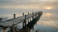 Old Wooden Pier Misty Sunrise Digital Download Printable Wall Art Coastal File