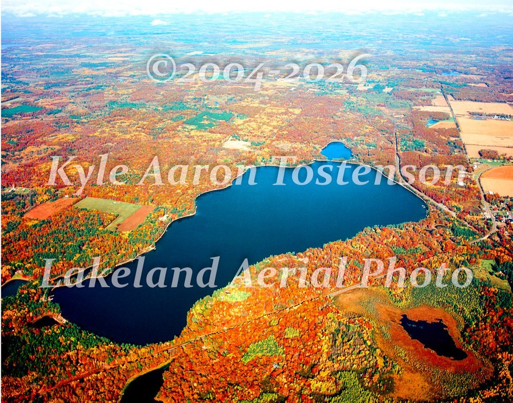 Stone Lake, in Washburn Co., Stone Lake Village, Overhead Photo. Frame Optional.