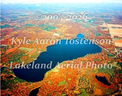 Stone Lake, in Washburn Co., Stone Lake Village, Overhead Photo. Frame Optional.