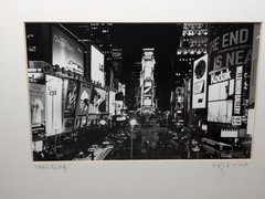 Signed Framed Black White Times Square NYC Photograph Wall Art 16×13