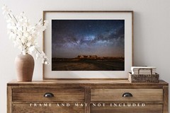 Night Sky Photography Print – Picture of Milky Way Over Mesa in Arizona