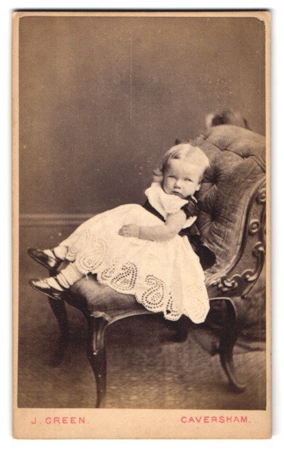 Photograph J. Green, Caversham, Bridge Street, Toddler on Upholstered Chair