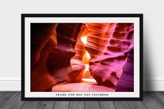 Desert Photography Print of Antelope Canyon Walls in Hourglass Shape