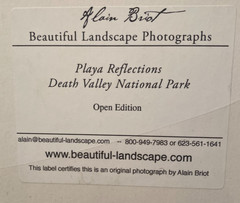 Signed Alain Briot Landscape Photograph Playa Reflections Death Valley 36 cm