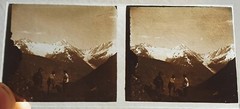 Photo Glass Plaque Early 1900s Mountaineering – 12.5 X 6Cm