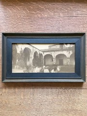 VTG Wood Framed Photo Mission San Juan Capistrano’s Classic Colonnade