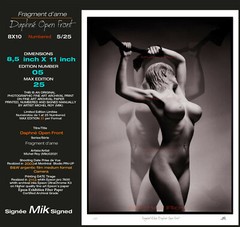 Fine Art Nude Photo “Daphné Open Front” 8×10 Sign Mik & Num 5/25 HOT Girl Model