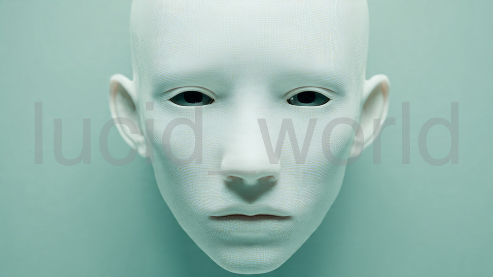 Hyper-Realistic Cybernetic Android Face Digital Download File Surreal Robot Art