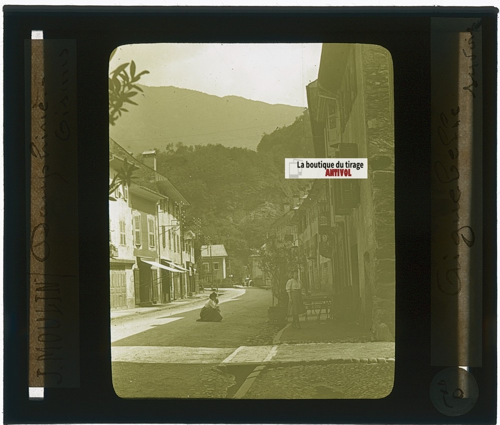 Aiguebelle, Savoie, Photo J. Moulin, Color Glass Plate, Positive 8.5X10 Cm