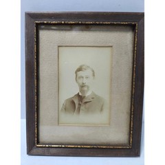 Portrait Man R. L. Mook Mustache Wood Frame Collins Art Company Fort Worth Texas