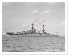 US Navy 1930 USS Arizona BB-39 Port Bow Underway Silver Halide Photo