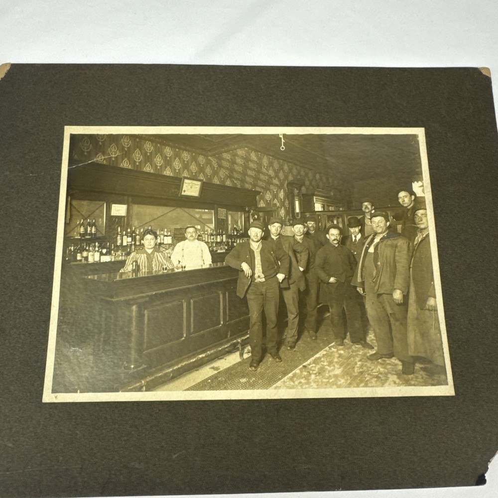 Vintage Early 1900’s Restaurant / Pub Owners Bartenders & Customers Photograph