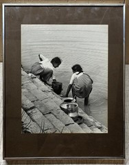 Original CLEMENS KALISCHER ‘Girls Washing on the River Banks INDIA’ PHOTOGRAPH