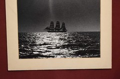 Vintage Photograph Print, Possibly Silver Gelatin, Featuring a Three Masted Ship