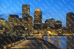 Digital Photo Image Wallpaper Background Boston Skyline
