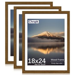 18×24 Poster Frame, Display Pictures 16X20 with Mat or 18×24 Without, Wall Ha…