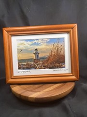 Signed,Framed, Matted Photo Doubling Point Lighthouse Maine By Greg Gallant