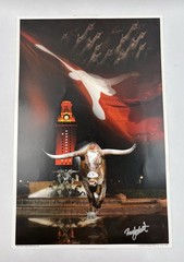 Lot of 2 Randy Smith Gallery UT Longhorns Signed Photo Prints Texas Football