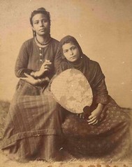 Hippolyte Arnoux -Large Cabinet Card Albumen Photograph Women of Port Said Egypt