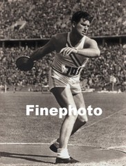 1936 Vintage OLYMPICS KEN CARPENTER Discus Track & Field Photo Art By PAUL WOLFF