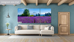 Lavender Dreams: Mt Hood Lavender Fields Landscape Wall Art Flower Print