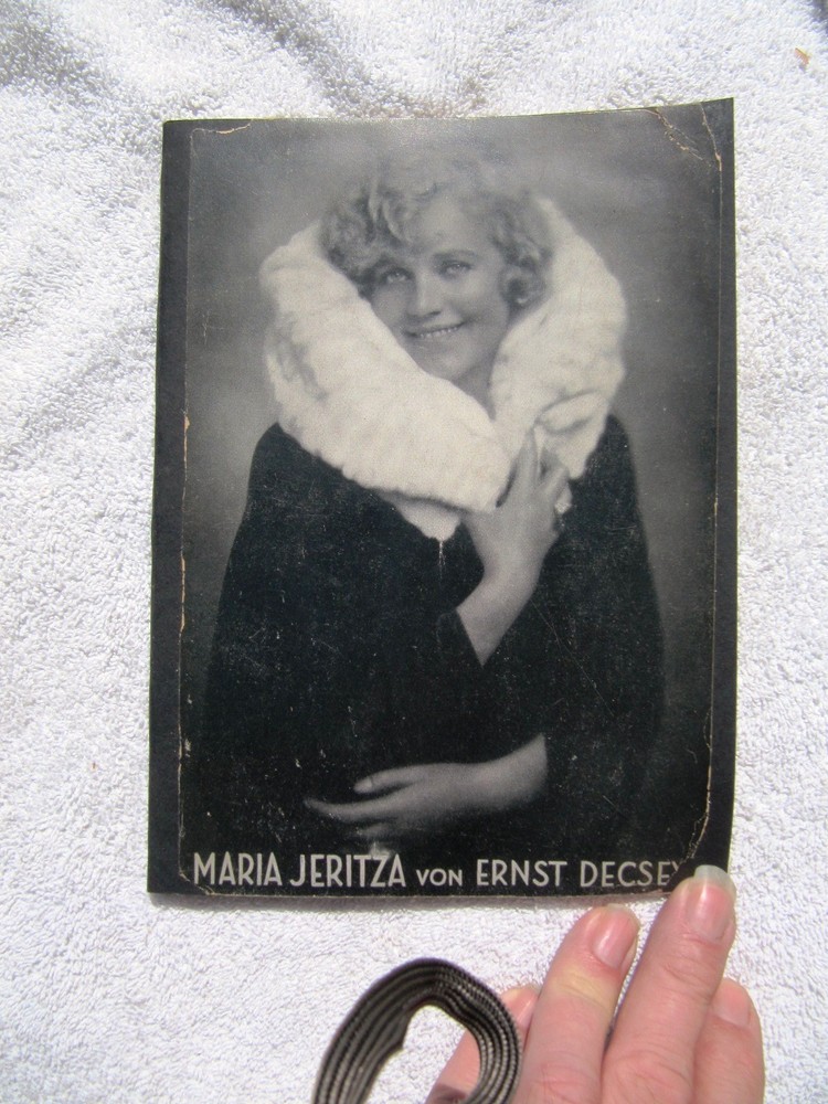 Ernst Decsey PHOTOGRAPH 1931 MARIA JERITZA Gamour Bildmonographie German-Fischer