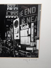 Signed Framed Black White Times Square NYC Photograph Wall Art 16×13